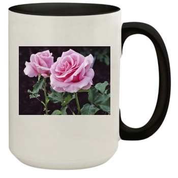 Flowers 15oz Colored Inner & Handle Mug