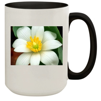 Flowers 15oz Colored Inner & Handle Mug