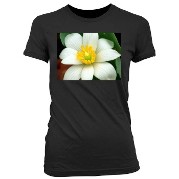 Flowers Women's Junior Cut Crewneck T-Shirt