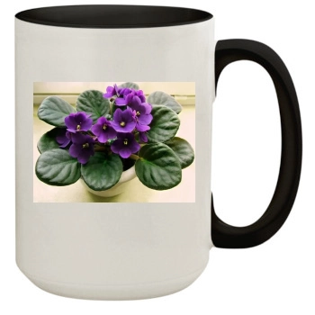 Flowers 15oz Colored Inner & Handle Mug