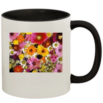 Flowers 11oz Colored Inner & Handle Mug