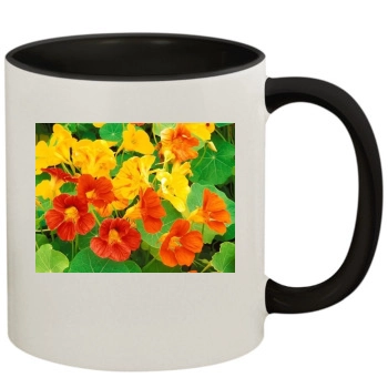 Flowers 11oz Colored Inner & Handle Mug