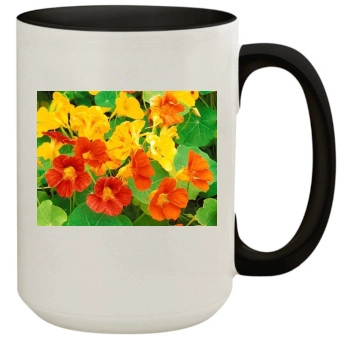 Flowers 15oz Colored Inner & Handle Mug