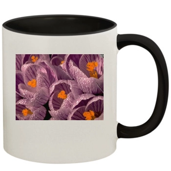 Flowers 11oz Colored Inner & Handle Mug