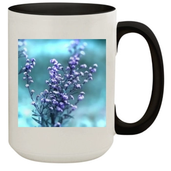 Flowers 15oz Colored Inner & Handle Mug