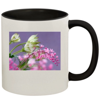 Flowers 11oz Colored Inner & Handle Mug