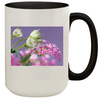 Flowers 15oz Colored Inner & Handle Mug