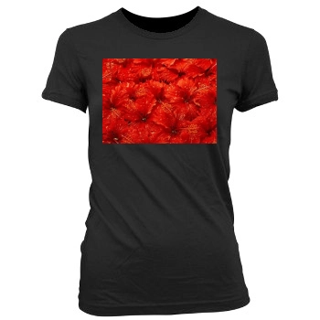 Flowers Women's Junior Cut Crewneck T-Shirt