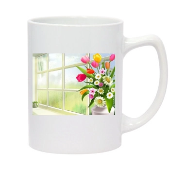 Flowers 14oz White Statesman Mug