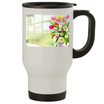 Flowers Stainless Steel Travel Mug