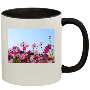 Flowers 11oz Colored Inner & Handle Mug