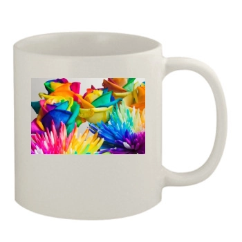 Flowers 11oz White Mug