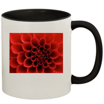 Flowers 11oz Colored Inner & Handle Mug