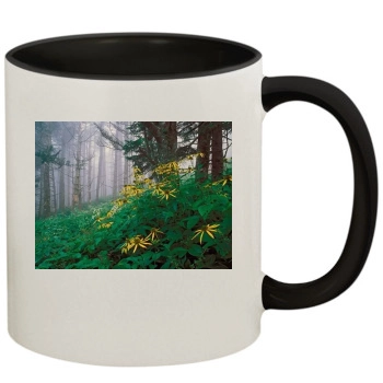 Flowers 11oz Colored Inner & Handle Mug