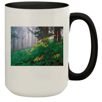 Flowers 15oz Colored Inner & Handle Mug