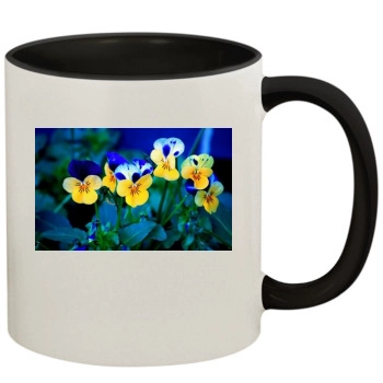 Flowers 11oz Colored Inner & Handle Mug