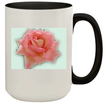 Flowers 15oz Colored Inner & Handle Mug