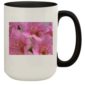 Flowers 15oz Colored Inner & Handle Mug