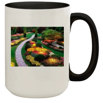 Flowers 15oz Colored Inner & Handle Mug