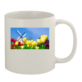 Flowers 11oz White Mug