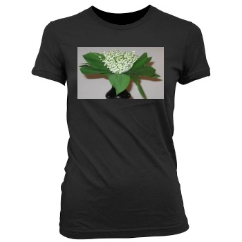 Flowers Women's Junior Cut Crewneck T-Shirt