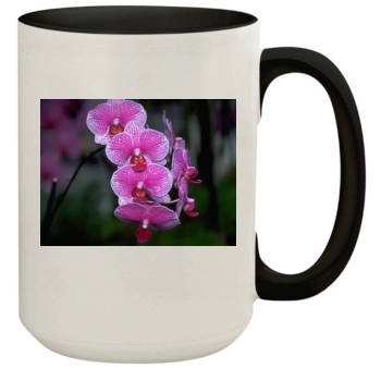 Flowers 15oz Colored Inner & Handle Mug