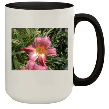 Flowers 15oz Colored Inner & Handle Mug