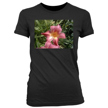 Flowers Women's Junior Cut Crewneck T-Shirt