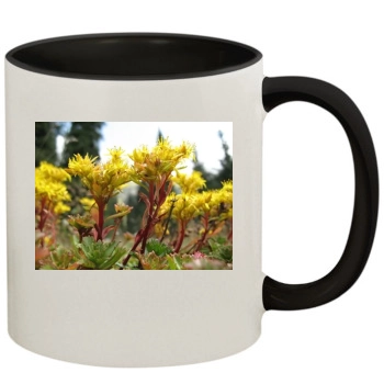 Flowers 11oz Colored Inner & Handle Mug