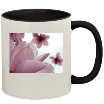 Flowers 11oz Colored Inner & Handle Mug