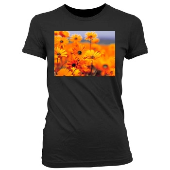 Flowers Women's Junior Cut Crewneck T-Shirt