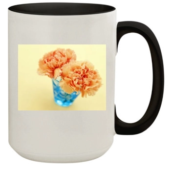 Flowers 15oz Colored Inner & Handle Mug