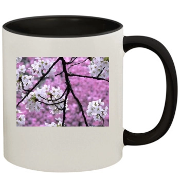 Flowers 11oz Colored Inner & Handle Mug