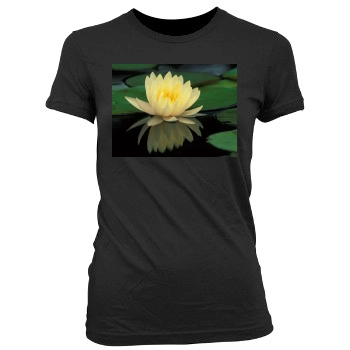 Flowers Women's Junior Cut Crewneck T-Shirt