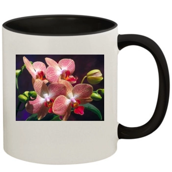 Flowers 11oz Colored Inner & Handle Mug