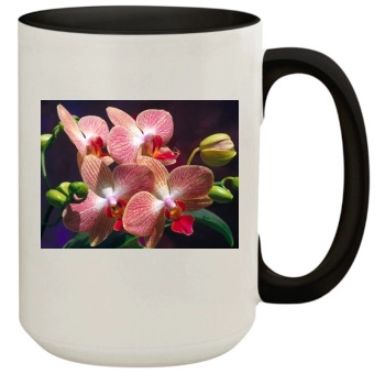 Flowers 15oz Colored Inner & Handle Mug