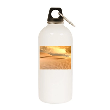 Desert White Water Bottle With Carabiner