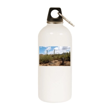 Desert White Water Bottle With Carabiner