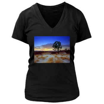 Desert Women's Deep V-Neck TShirt