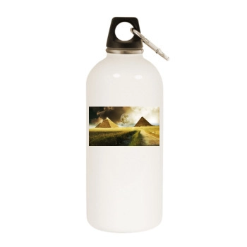 Desert White Water Bottle With Carabiner