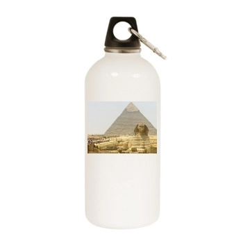 Desert White Water Bottle With Carabiner