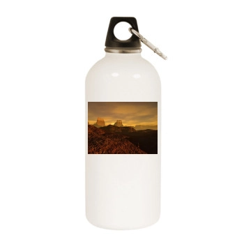 Desert White Water Bottle With Carabiner