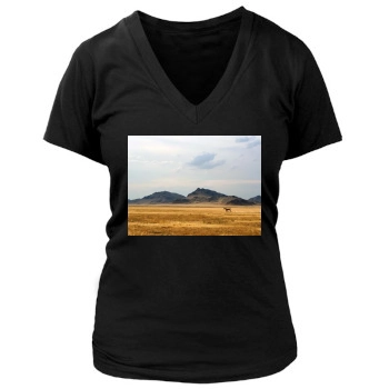 Desert Women's Deep V-Neck TShirt