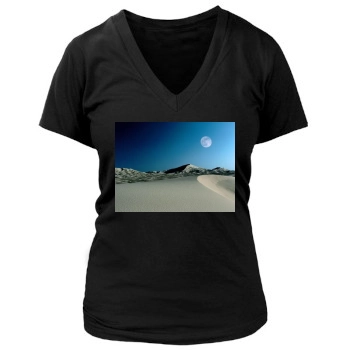 Desert Women's Deep V-Neck TShirt