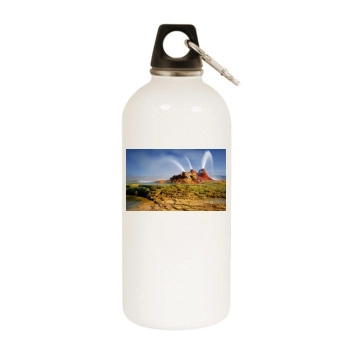 Desert White Water Bottle With Carabiner