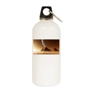 Desert White Water Bottle With Carabiner