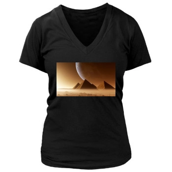 Desert Women's Deep V-Neck TShirt