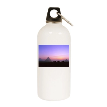 Desert White Water Bottle With Carabiner