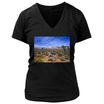 Desert Women's Deep V-Neck TShirt