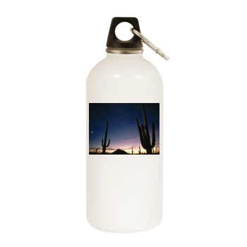 Desert White Water Bottle With Carabiner